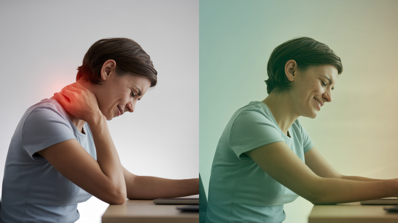 Before and after cervical relief