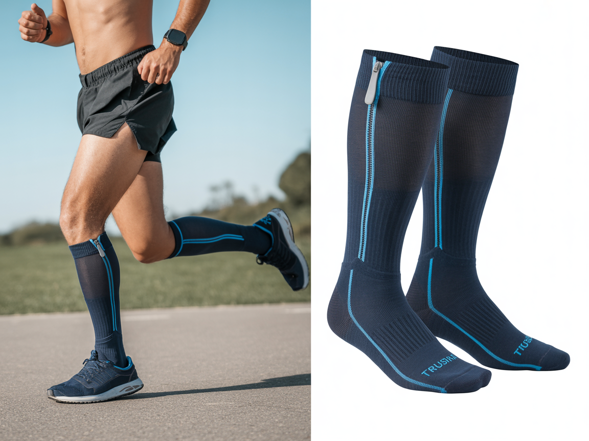 Zipper Compression Socks - in use